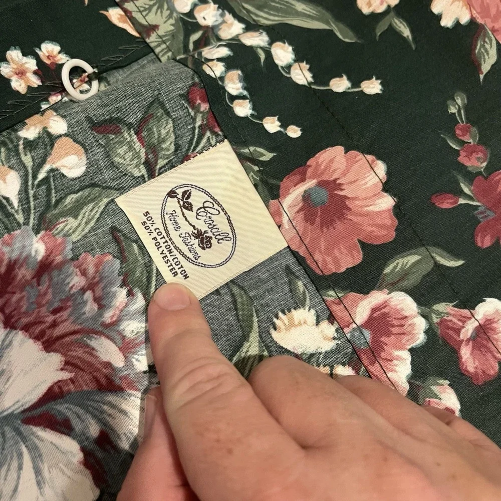 Croscill‎ Granada Green Floral Roman Shade Curtain 40x70